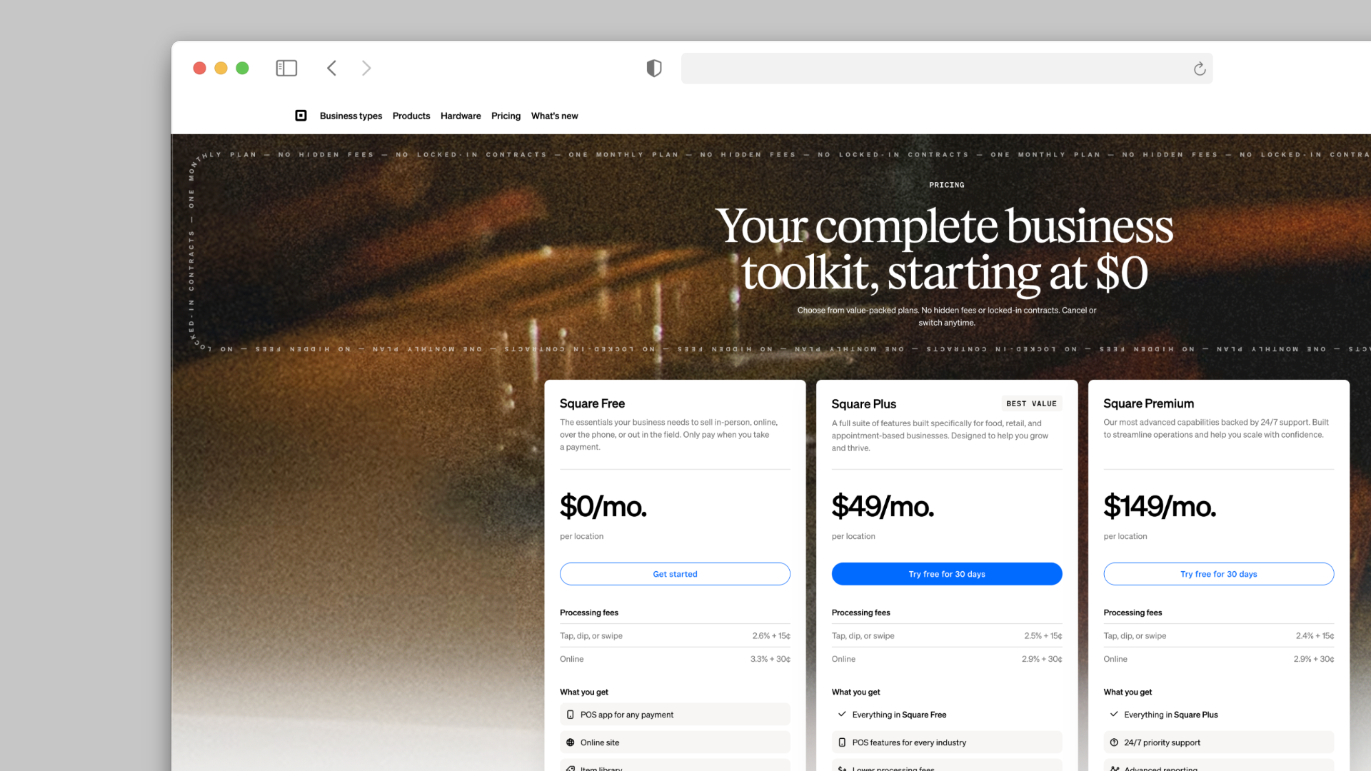 Square Pricing Experiment