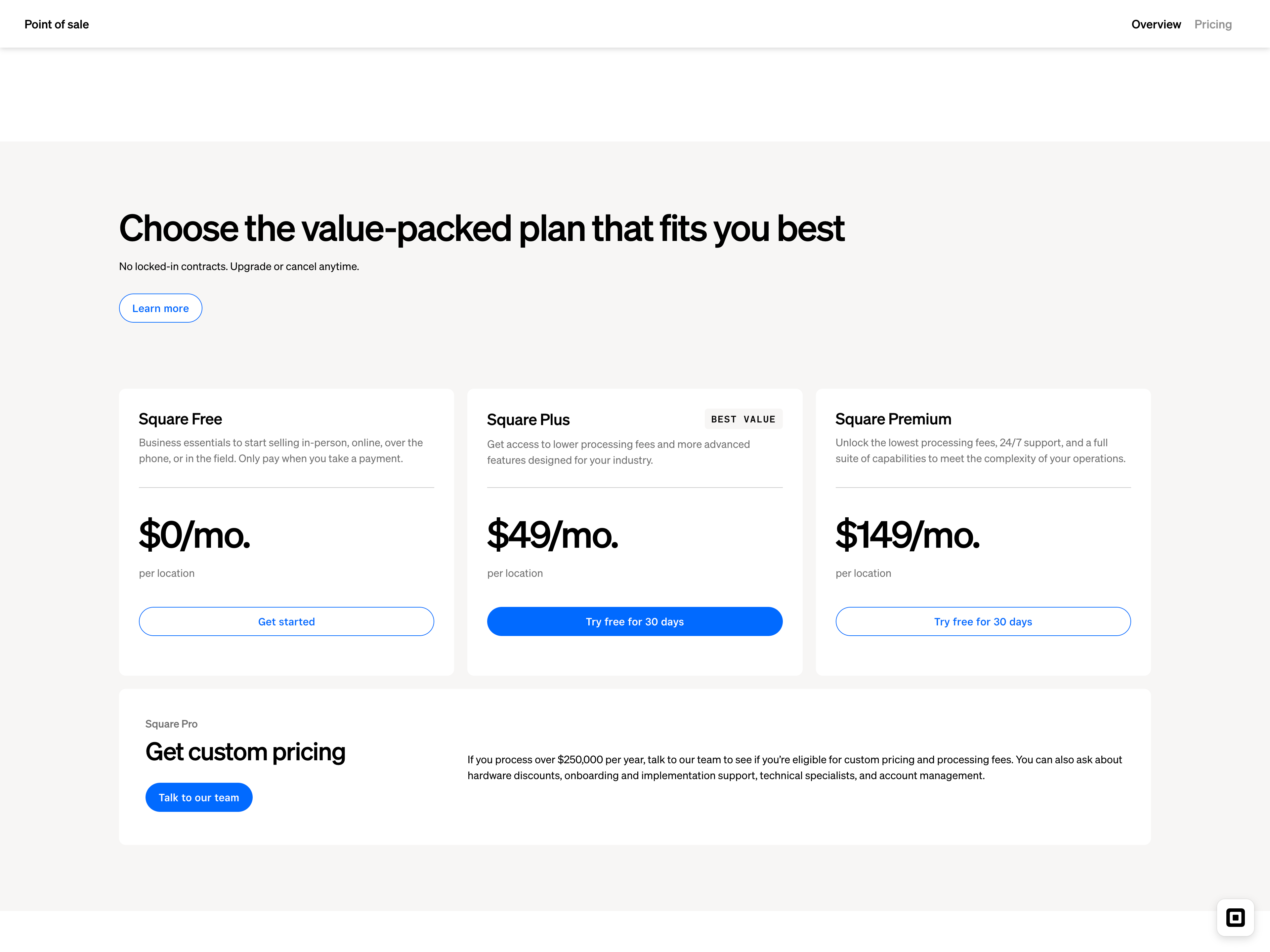 Square Pricing Experiment